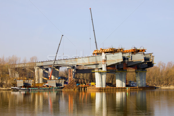 River Bridge Under Construction Stock photo © rognar