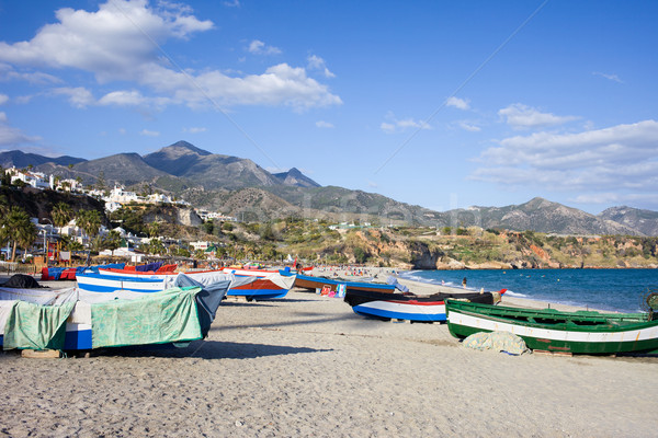 Fishing Boats on a Beach in Spain Stock photo © rognar