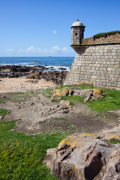 Queijo Castle and Atlantic Ocean Coast in Porto Stock photo © rognar