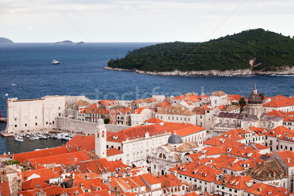 Dubrovnik Old City and Lokrum Island Stock photo © rognar