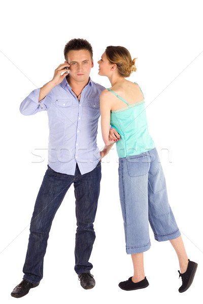 Casual Young Couple Communication Stock photo © rognar