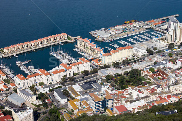 Gibraltar marina widok z lotu ptaka port obudowa południowy Zdjęcia stock © rognar