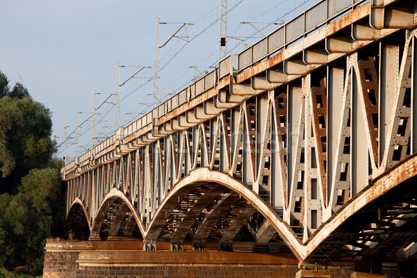 öreg vasaló híd Varsó Lengyelország városi Stock fotó © rognar