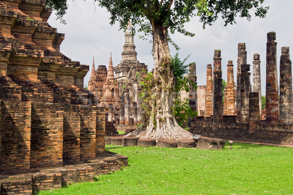 Temple Ruins in Thailand Stock photo © rognar
