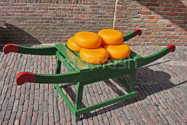 Stock photo: Wheels of Dutch Gouda Cheese