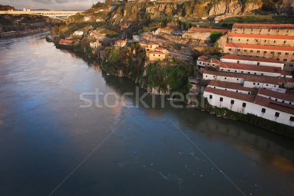 Sunset at Vila Nova de Gaia by Douro River in Portugal Stock photo © rognar