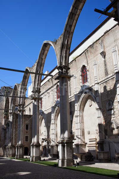 Ruines Lissabon gothic kerk Portugal beschadigd Stockfoto © rognar