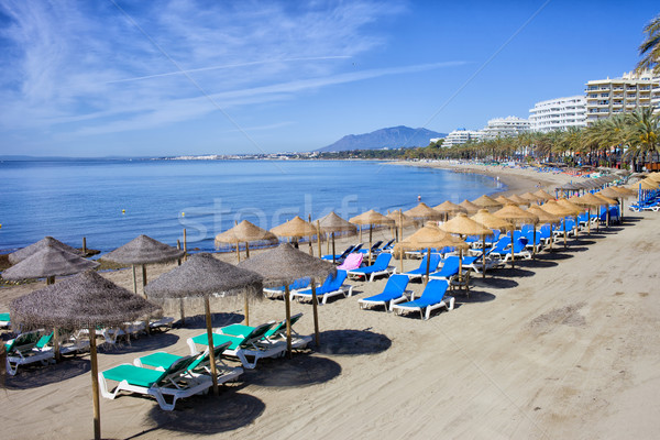 Beach on Costa del Sol in Marbella Stock photo © rognar