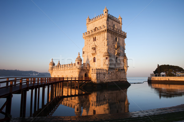 Morgen Turm Lissabon Fluss berühmt Stadt Stock foto © rognar