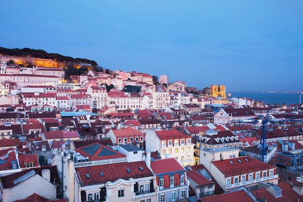 Dusk in the City of Lisbon Stock photo © rognar