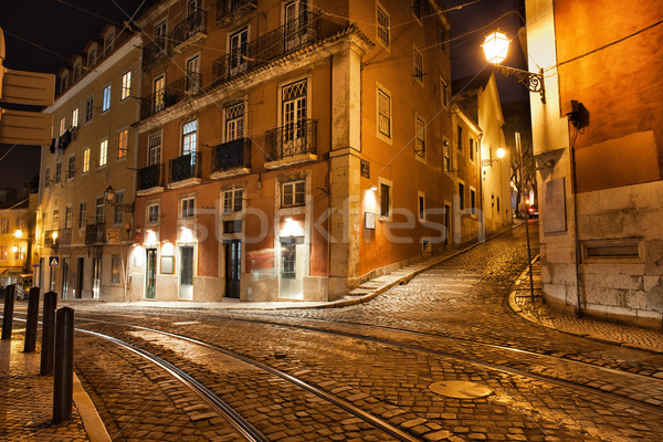 Stock photo: Lisbon Streets at Night in Portugal