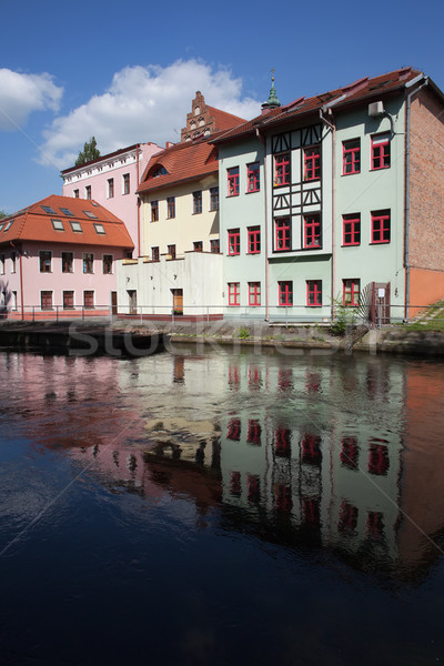 город Польша зданий реке отражение воды Сток-фото © rognar