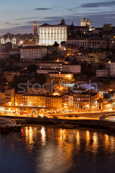 Cityscape noc starówka historyczny miasta centrum Zdjęcia stock © rognar