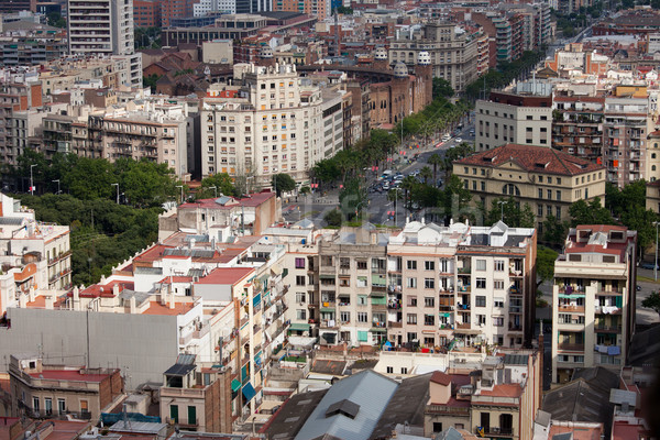 Barcelona Cityscape binalar ufuk çizgisi mimari evler Stok fotoğraf © rognar