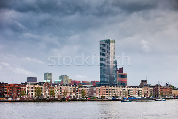 Stock fotó: Város · Rotterdam · Hollandia · városkép · új · folyó