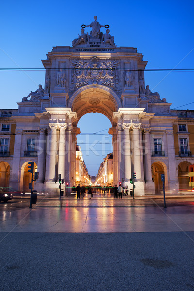 Rua Augusta Arch at Dusk in Lisbon Stock photo © rognar