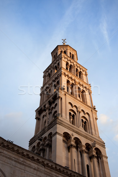 Harang torony katedrális szent naplemente Horvátország Stock fotó © rognar