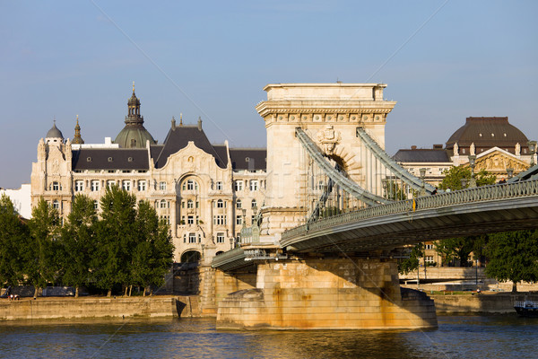 Budapesta arhitectura istorica lanţ pod palat art nouveau Imagine de stoc © rognar