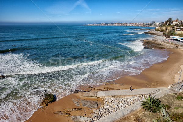 Beach in Resort Town of Estoril Stock photo © rognar