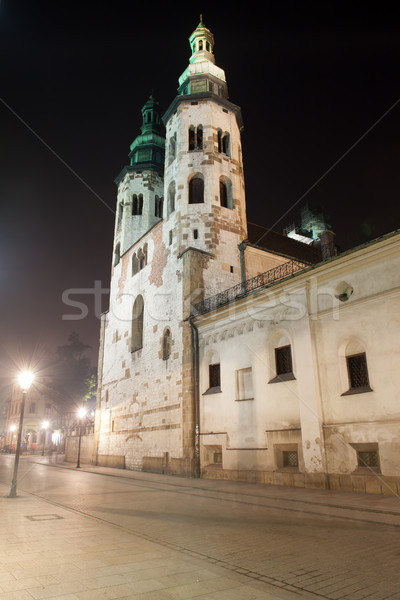 Church of St. Andrew in Krakow at Night Stock photo © rognar