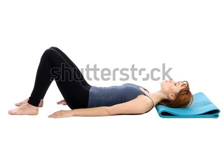 Frau ruhend entspannt darstellen isoliert Stock foto © rognar