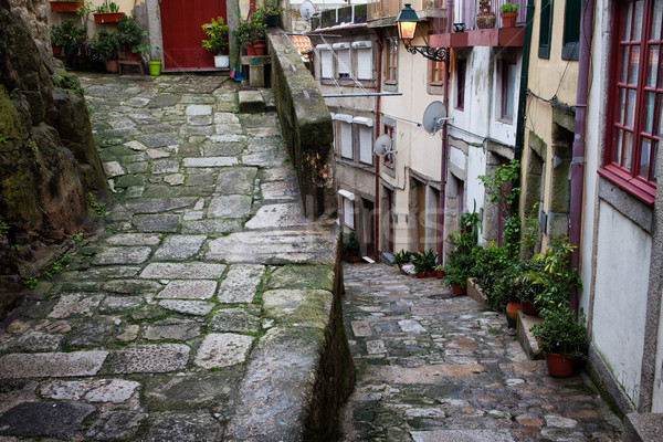 Medieval Alley in Ribeira Old Town of Porto  Stock photo © rognar