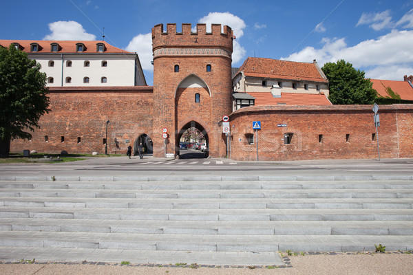 Brücke Tor Stadt Wand Altstadt mittelalterlichen Stock foto © rognar