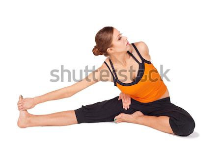 Woman doing Yoga Relaxing Exercise Stock photo © rognar