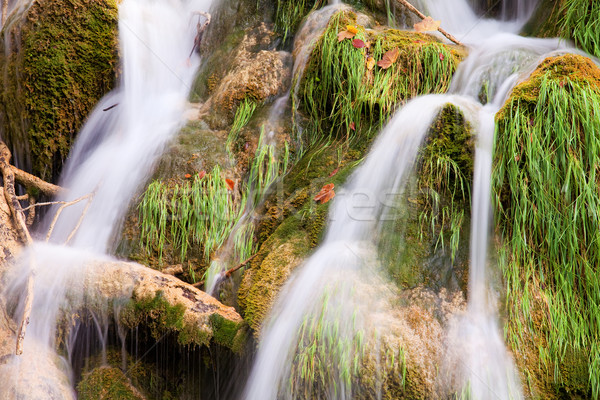 Wasser Kaskade szenische Stream fließend Felsen Stock foto © rognar