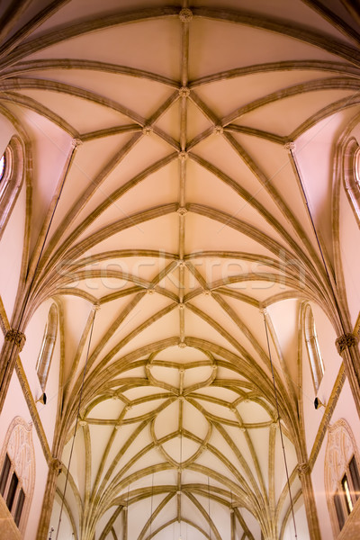 Real teto interior gótico real igreja Foto stock © rognar