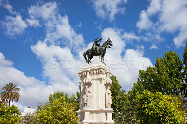 Monument on Plaza Nueva in Seville Stock photo © rognar