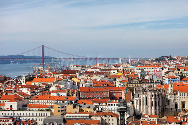 City of Lisbon from Above in Portugal Stock photo © rognar