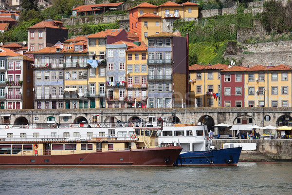 Houses and Passenger Boats in Porto Stock photo © rognar