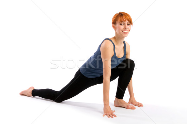 Cheerful Smiling Woman doing Yoga Exercise Stock photo © rognar