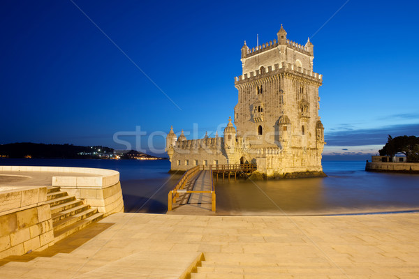 Belem Tower at Night in Lisbon Stock photo © rognar