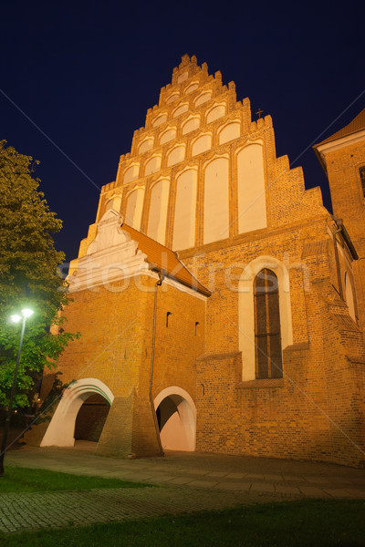 Bydgoszcz Cathedral by Night in Poland Stock photo © rognar
