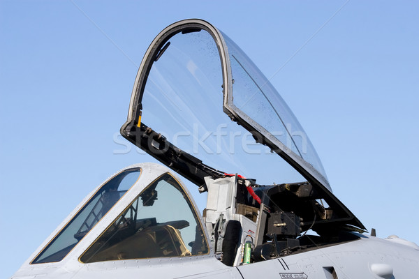 Repülőgép vadászrepülő pilótafülke nyitva technológia háború Stock fotó © rognar