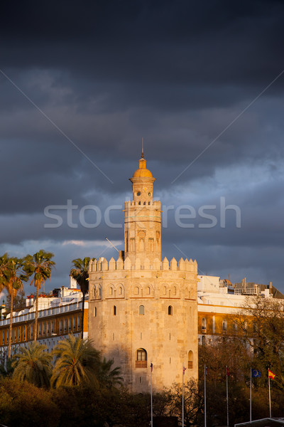  Torre del Oro at Sunset in Seville Stock photo © rognar