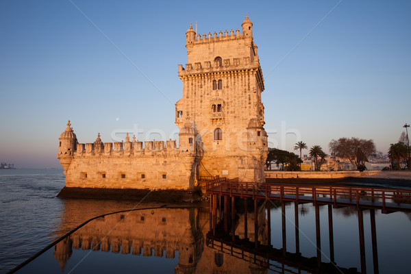 Belem Tower at Sunrise in Lisbon Stock photo © rognar