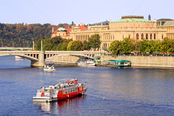 Praha dekoracje łodzi rzeki architektury koncertu Zdjęcia stock © rognar