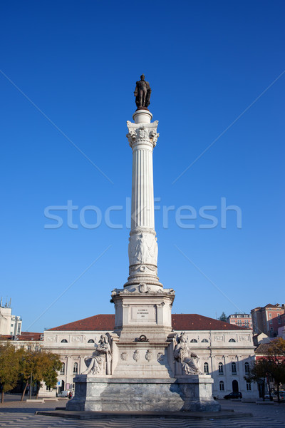 Stockfoto: Lissabon · kolom · vierkante · Portugal · standbeeld · stad