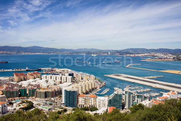 Gibraltar miasta powyżej Hiszpania horyzoncie domu Zdjęcia stock © rognar