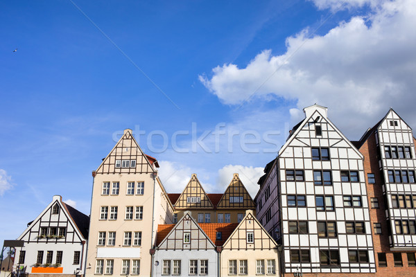 Gdansk arquitetura histórica tradicional residencial casas cidade Foto stock © rognar