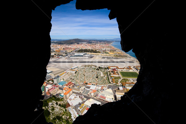 Widoku wewnątrz gibraltar rock otwór tunelu Zdjęcia stock © rognar