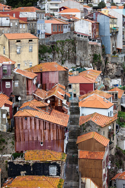Casas edad empinado ladera edificios arquitectura Foto stock © rognar
