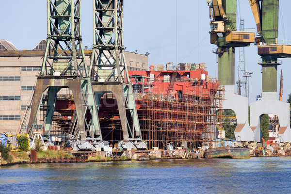 Industriële landschap schip bouw werk technologie Stockfoto © rognar