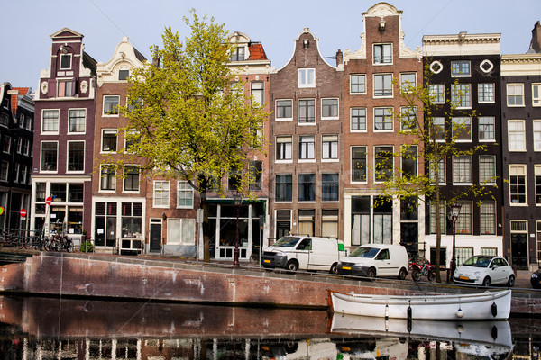 Singel Canal Houses in Amsterdam Stock photo © rognar