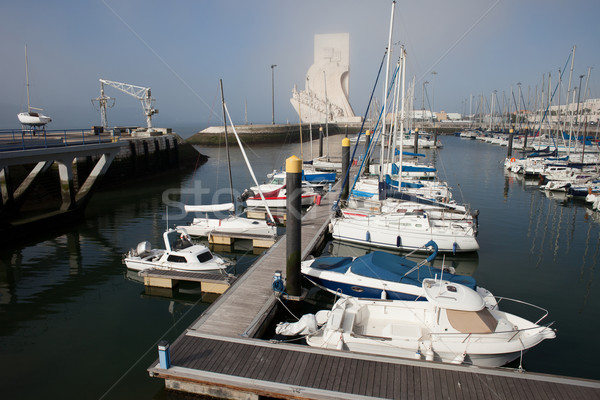 Marina in Belem District of Lisbon Stock photo © rognar
