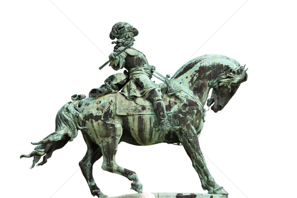 雕像 王子 布達佩斯 孤立 白 城堡 商業照片 © rognar