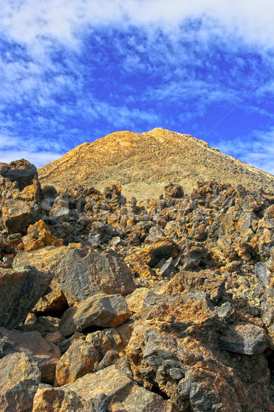 Vulkáni csúcs Tenerife Kanári-szigetek Spanyolország turista Stock fotó © rognar